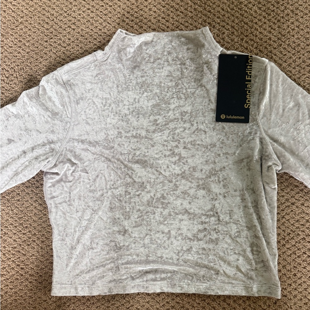 Lululemon All Aligned Mock Neck Crushed Gray Velvet Special Edition Size 12